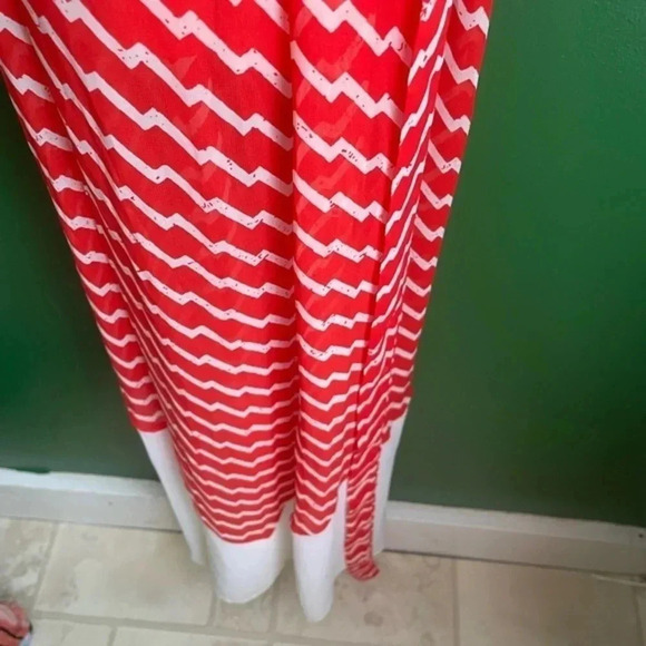 CLEARANCE! Pink Owl Maxi Dress Halter Top Red & White Boutique Size Small‎ EUC! - Picture 2 of 6